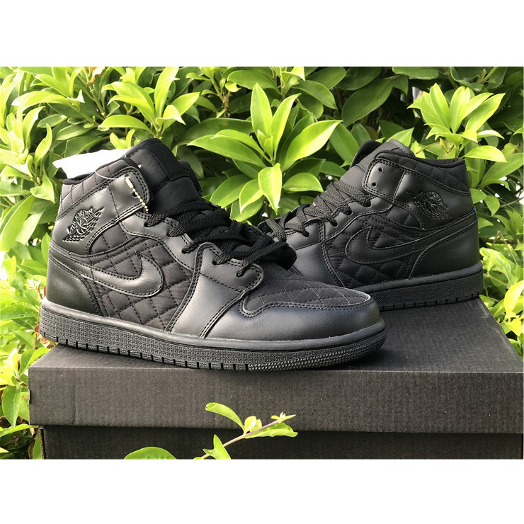 Jordan Air 1 Mid Black Quilted DB6078-001 - DesignerGu