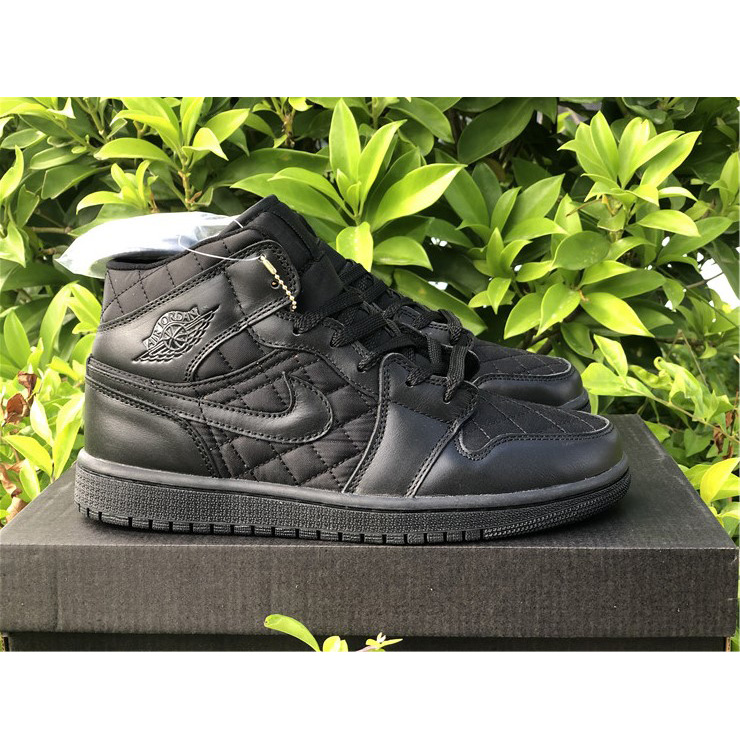 Jordan Air 1 Mid Black Quilted DB6078-001 - DesignerGu