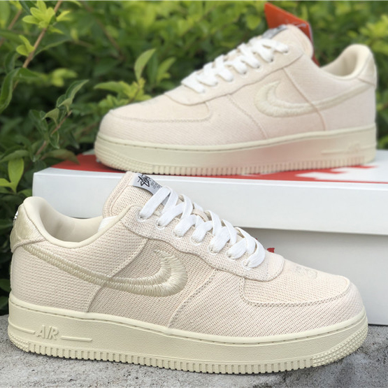 Stussy X Nike Air Force 1 Low Beige - DesignerGu