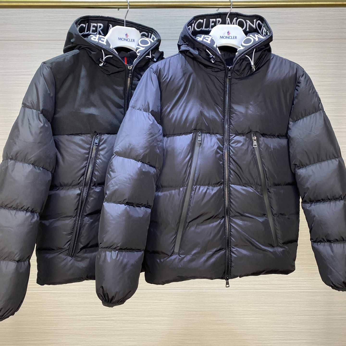 Moncler Down Jacket With Moncler Embroidered Ribbon Trim(Black) - DesignerGu