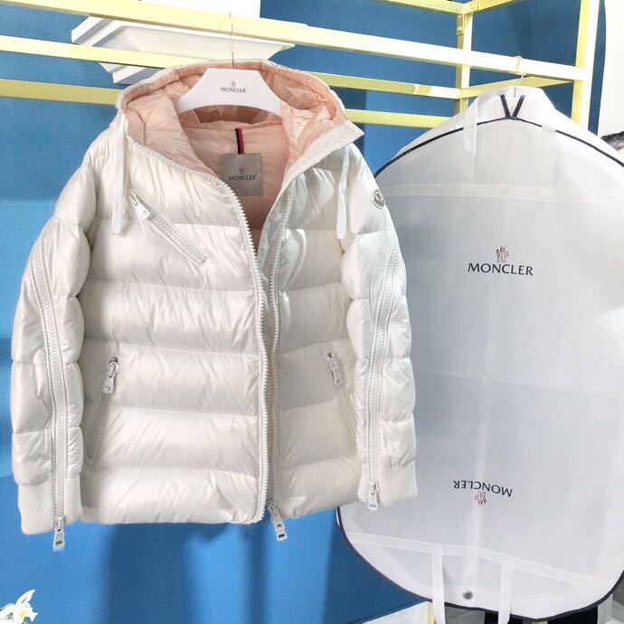 Moncler White Zipper Down Jacket  - DesignerGu