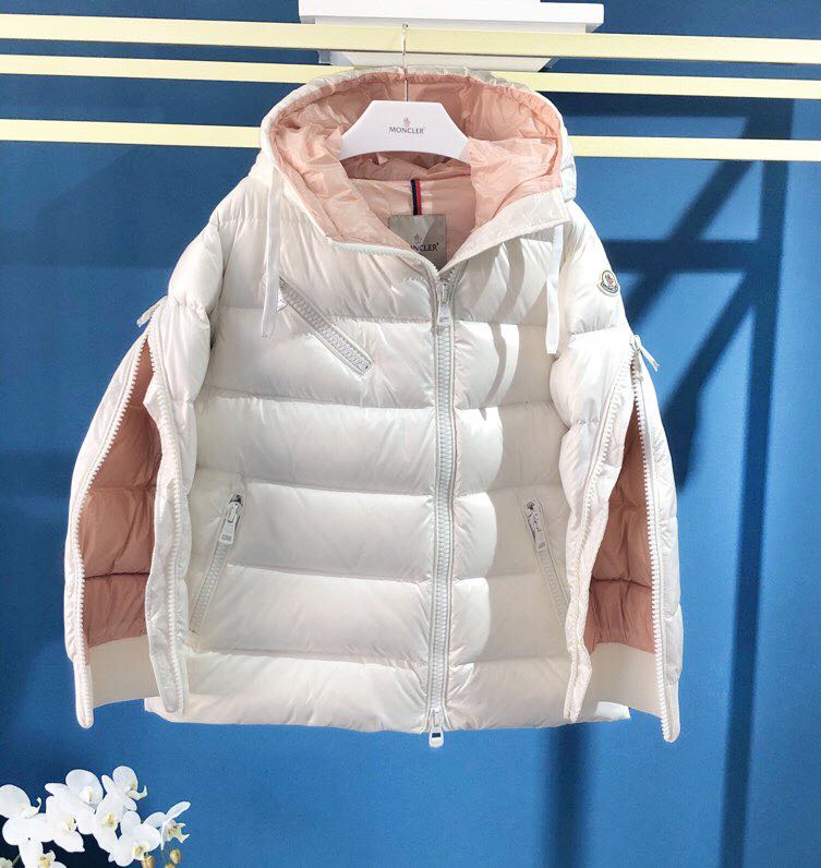 Moncler White Zipper Down Jacket  - DesignerGu