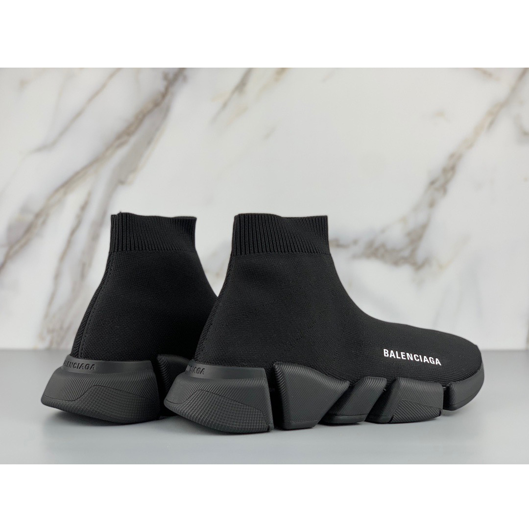 Balenciaga Black Speed.2 Lt Knit Sole - DesignerGu