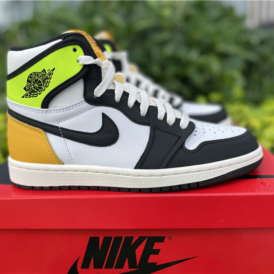 Jordan Air 1 High OG Volt Gold Sail 555088-118 - DesignerGu