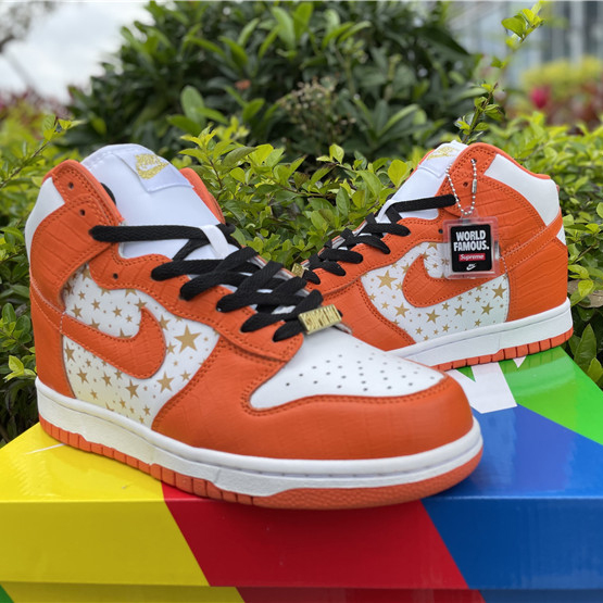 Nike Dunk High Pro SB Supreme Orange Stars - DesignerGu