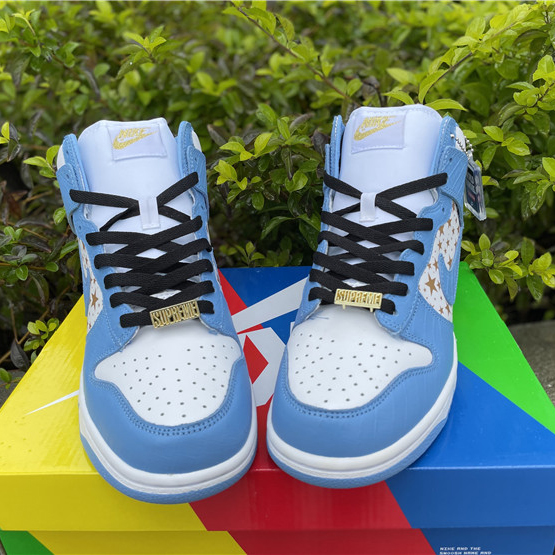 Nike Dunk High Pro SB Supreme Blue Stars 307385-141 - DesignerGu