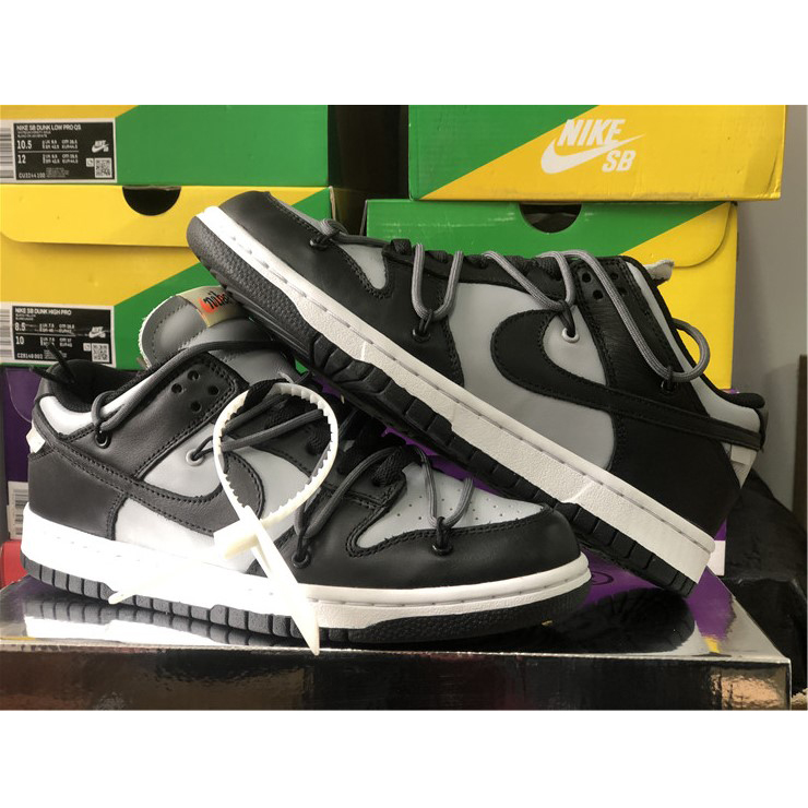 Off-White X Nike Dunk Low Grey Black CT0856-007 - DesignerGu