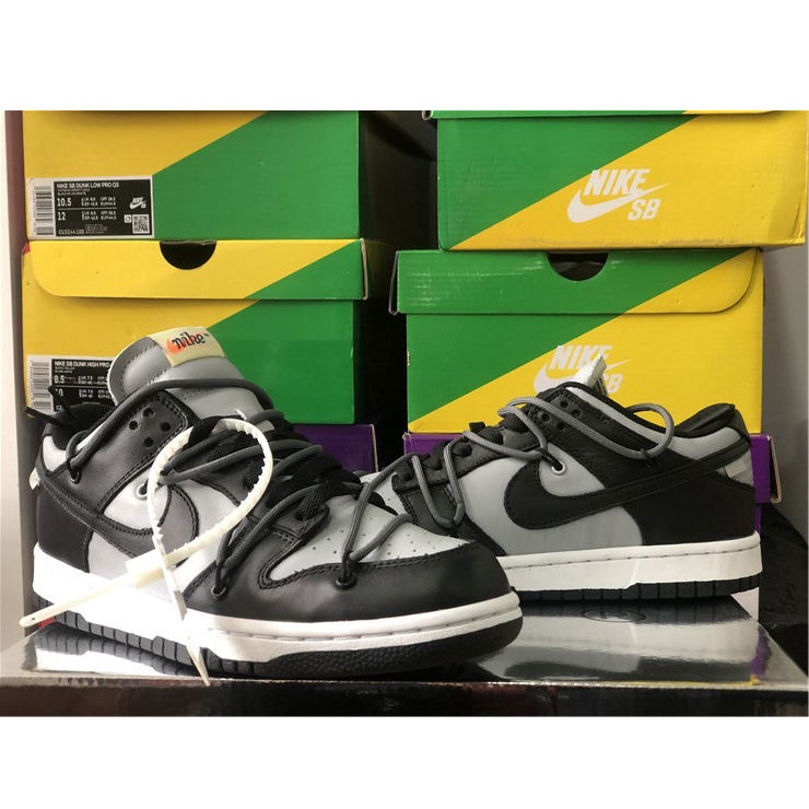 Off-White X Nike Dunk Low Grey Black CT0856-007 - DesignerGu