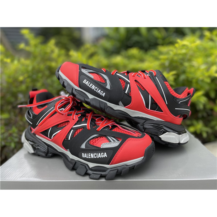 Balenciaga Track Sneakers In Red Grey Black - DesignerGu