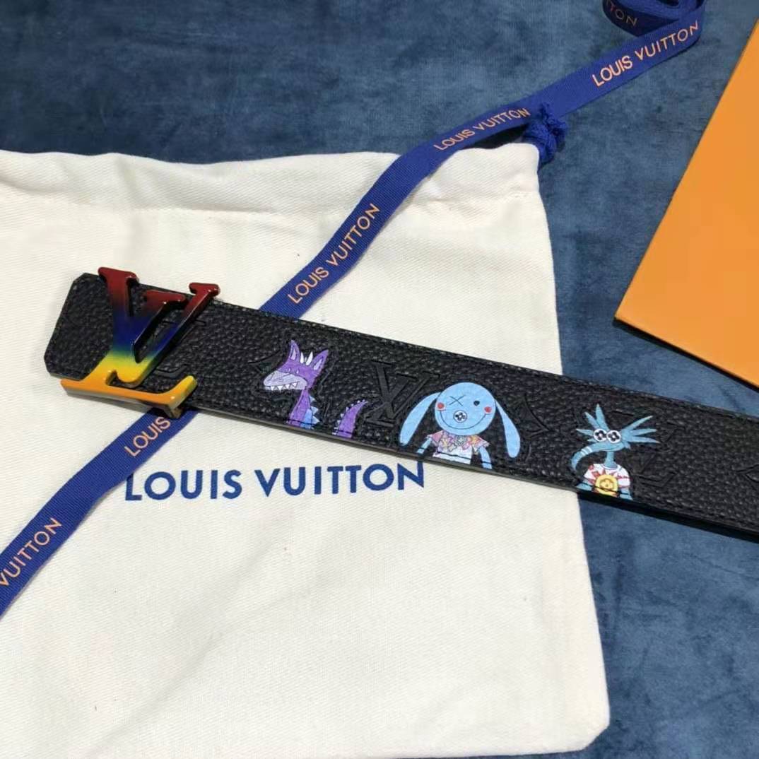 Louis Vuitton Carton Black Belt 40MM - DesignerGu