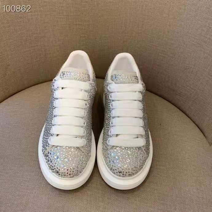 Alexander Mqueen Silver Sneakers     - DesignerGu