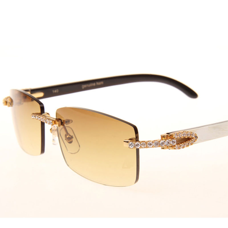 Cartier  3524012 Black And White Buffalo Big Lens Sunglasses In   Gold - DesignerGu