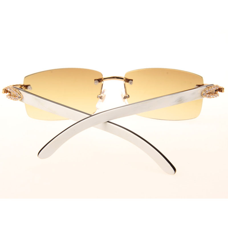 Cartier  3524012 Black And White Buffalo Big Lens Sunglasses In   Gold - DesignerGu