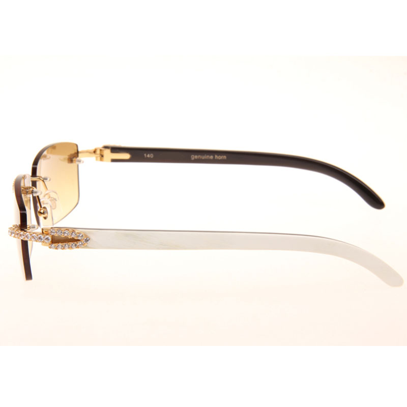 Cartier  3524012 Black And White Buffalo Big Lens Sunglasses In   Gold - DesignerGu