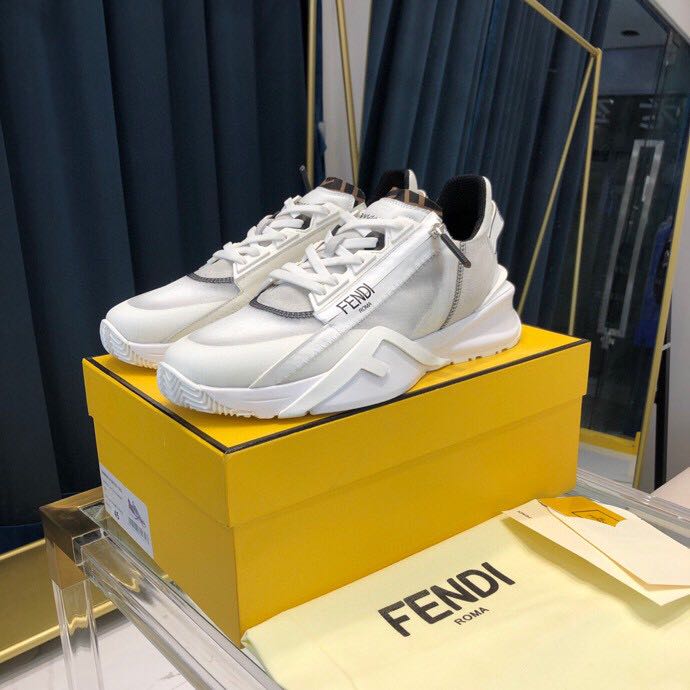 Fendi White Low Top Sneakers - DesignerGu