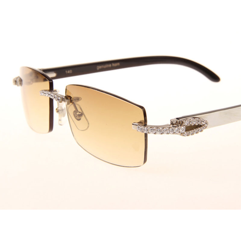 Cartier  3524012 Black And White Buffalo Big Lens Sunglasses In  Silver - DesignerGu