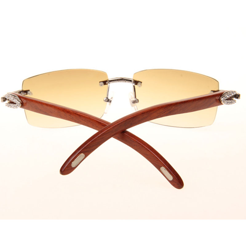 Cartier 3524012 Diamond Wood Sunglasses In Silver - DesignerGu