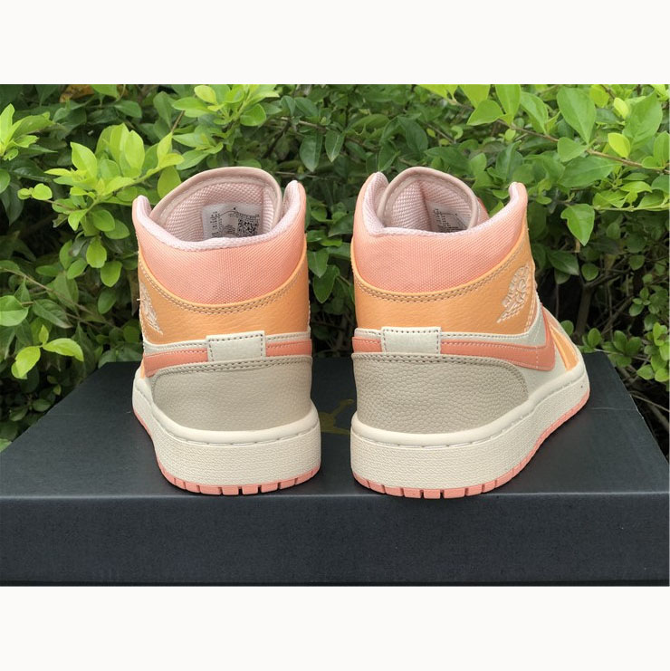 Jordan  Pink Orange Stitching Air  1 Mid - DesignerGu