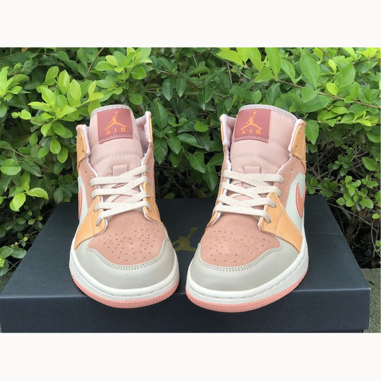 Jordan  Pink Orange Stitching Air  1 Mid - DesignerGu