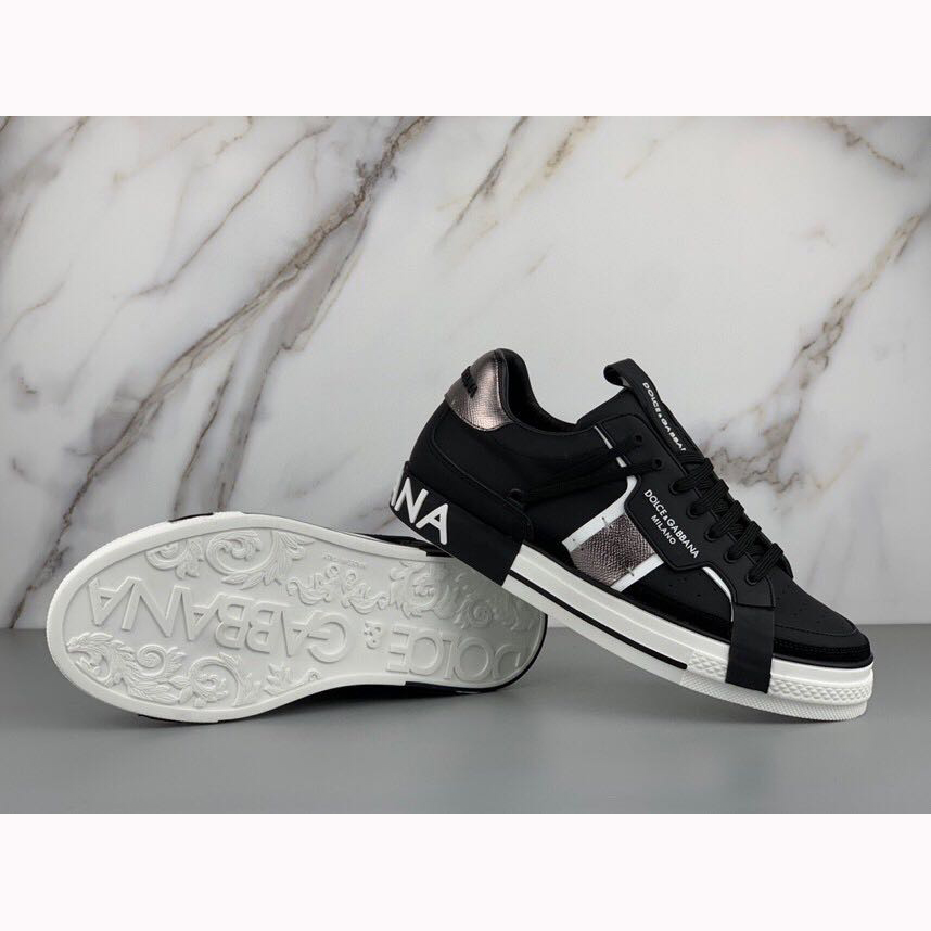 Dolce & Gabbana Calfskin 2Zero Custom Sneakers In Black - DesignerGu