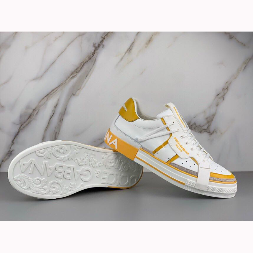 Dolce & Gabbana Calfskin 2Zero Custom Sneakers In Yellow - DesignerGu