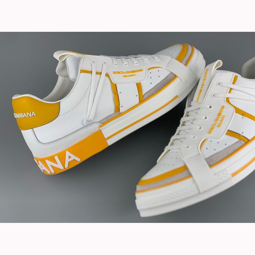 Dolce & Gabbana Calfskin 2Zero Custom Sneakers In Yellow - DesignerGu