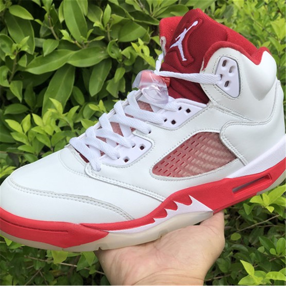 Jordan AJ 5 Retro GS Pink Foam Sneaker 440892-106 (Red&White) - DesignerGu