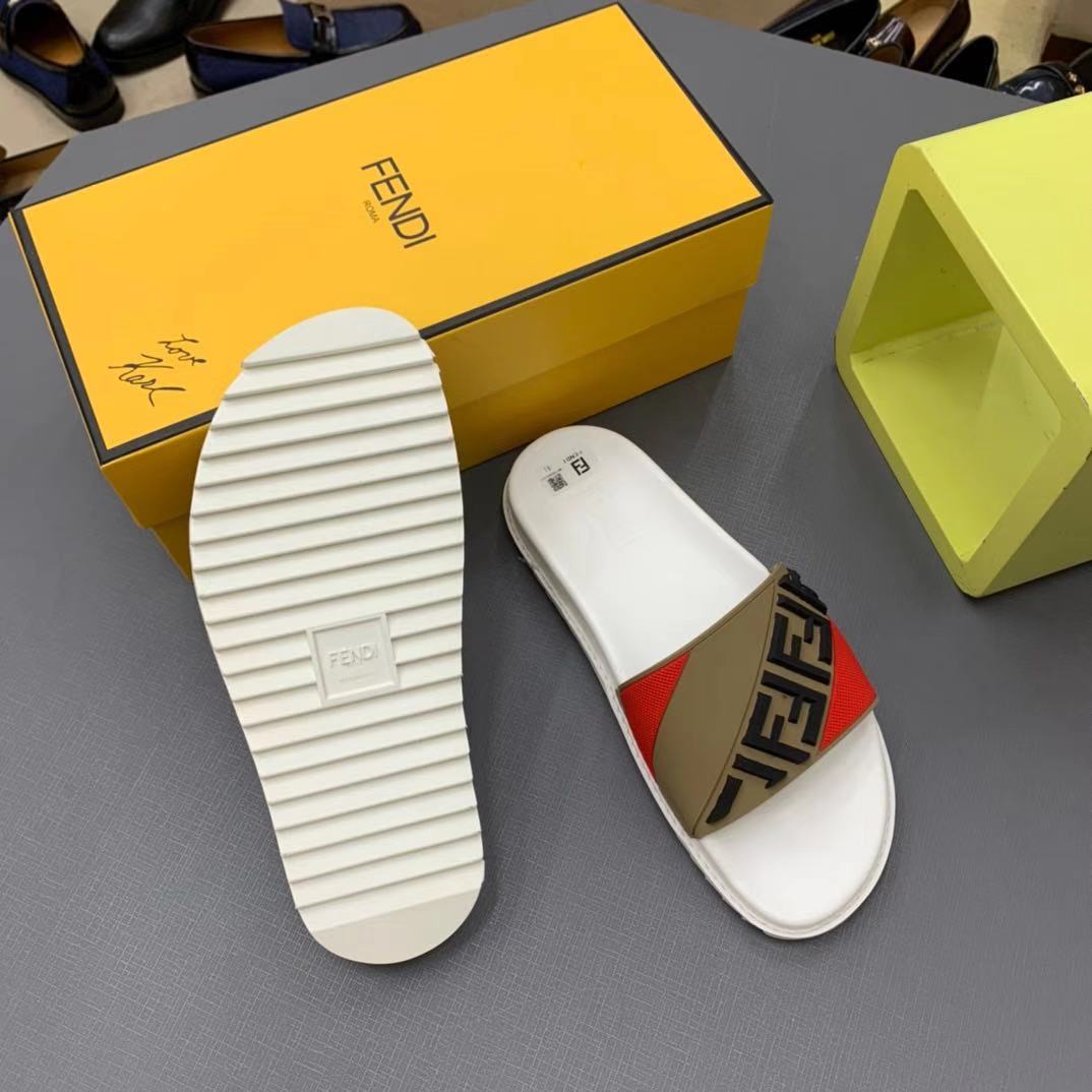 Fendi Panelled FF Logo Slides - DesignerGu