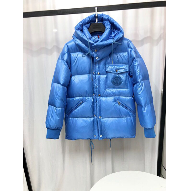 Moncler Lamentin Short Down Jacket In Blue - DesignerGu