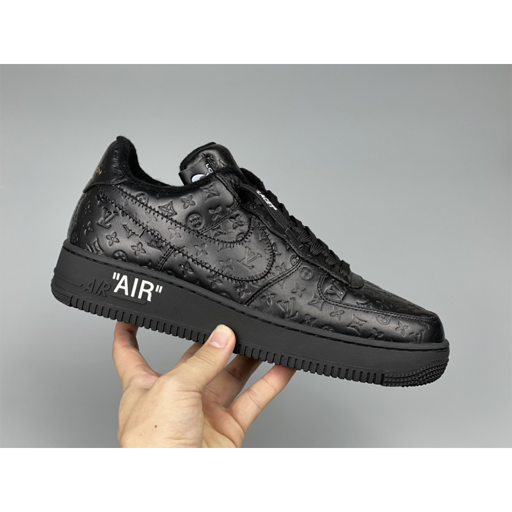 Louis Vuitton X Nike Air Force 1 Sneaker All Black - DesignerGu