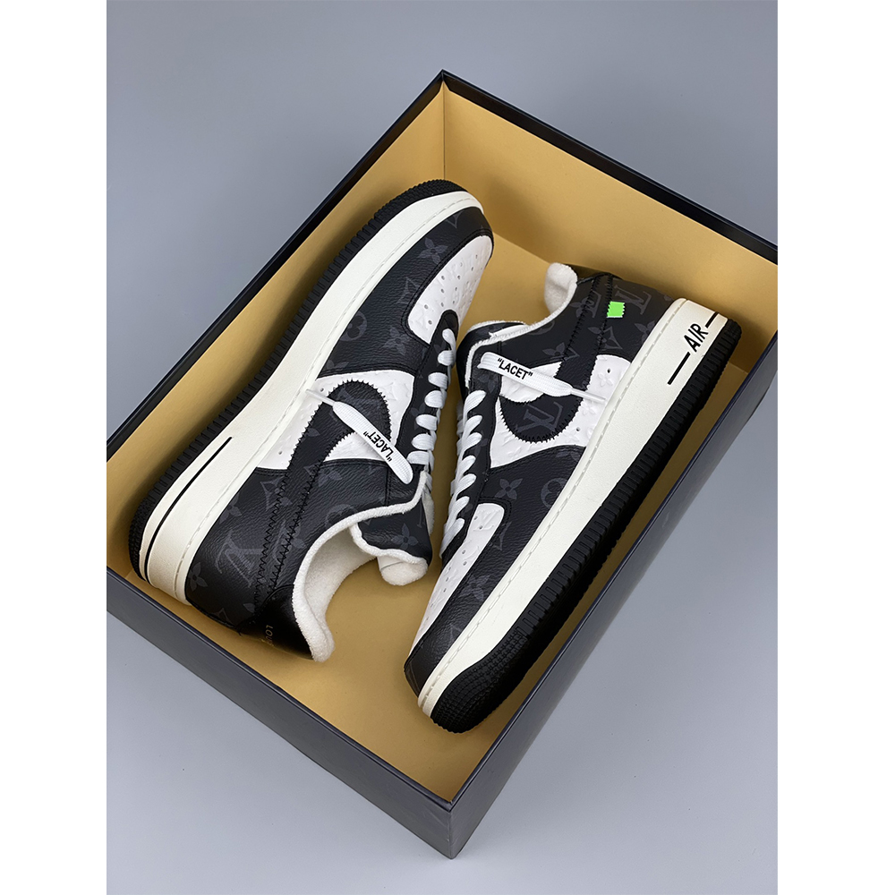 Louis Vuitton X Nike Air Force 1 Sneaker Black And White - DesignerGu