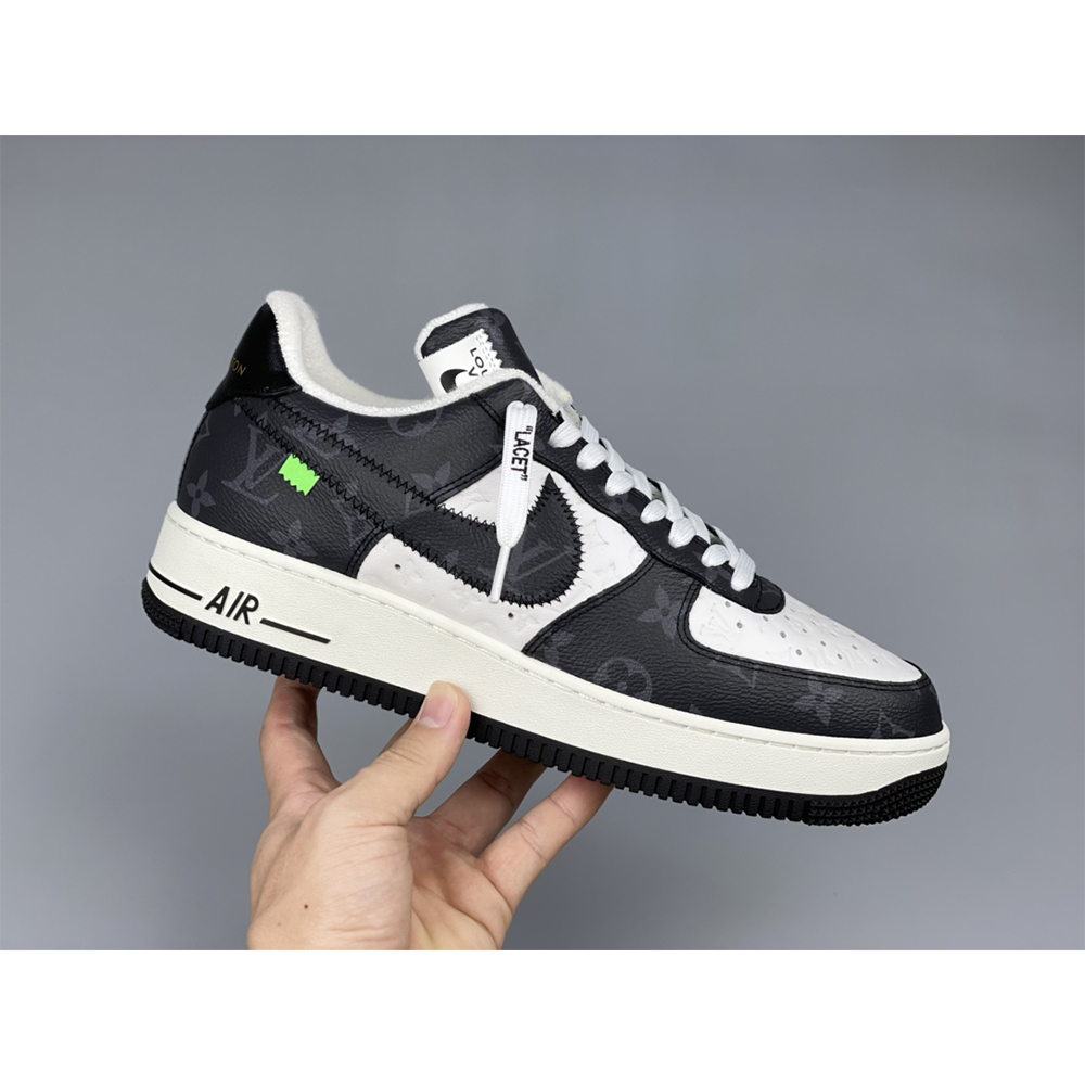 Louis Vuitton X Nike Air Force 1 Sneaker Black And White - DesignerGu