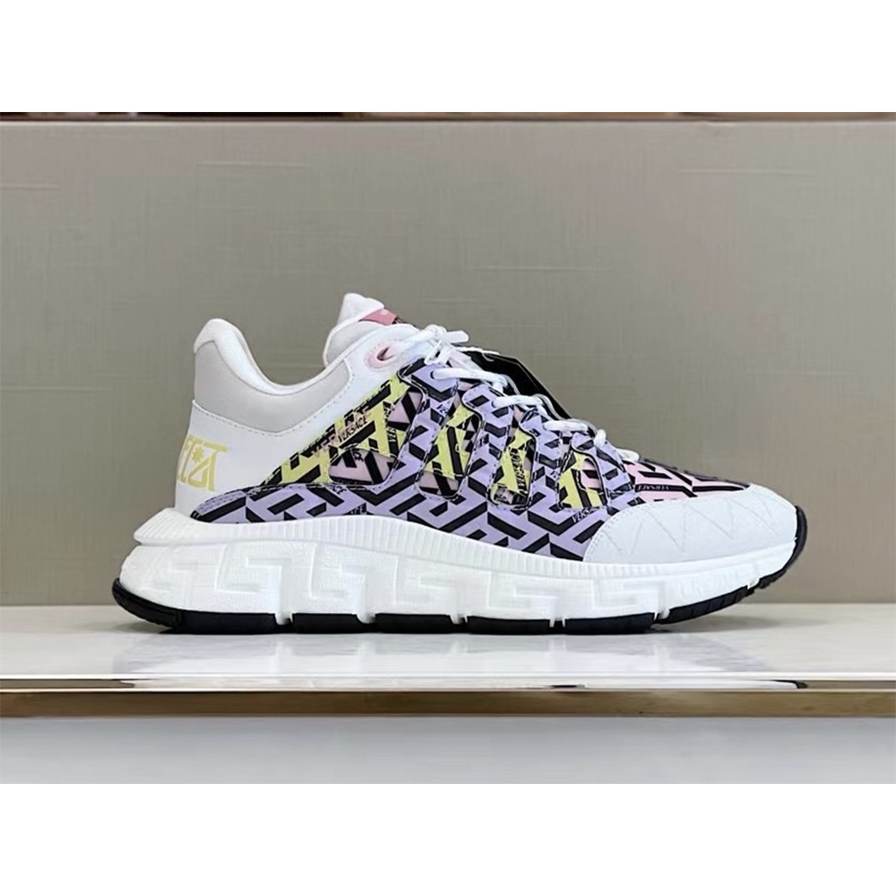 Versace Trigreca Sneakers Purple Pink & Yellow - DesignerGu