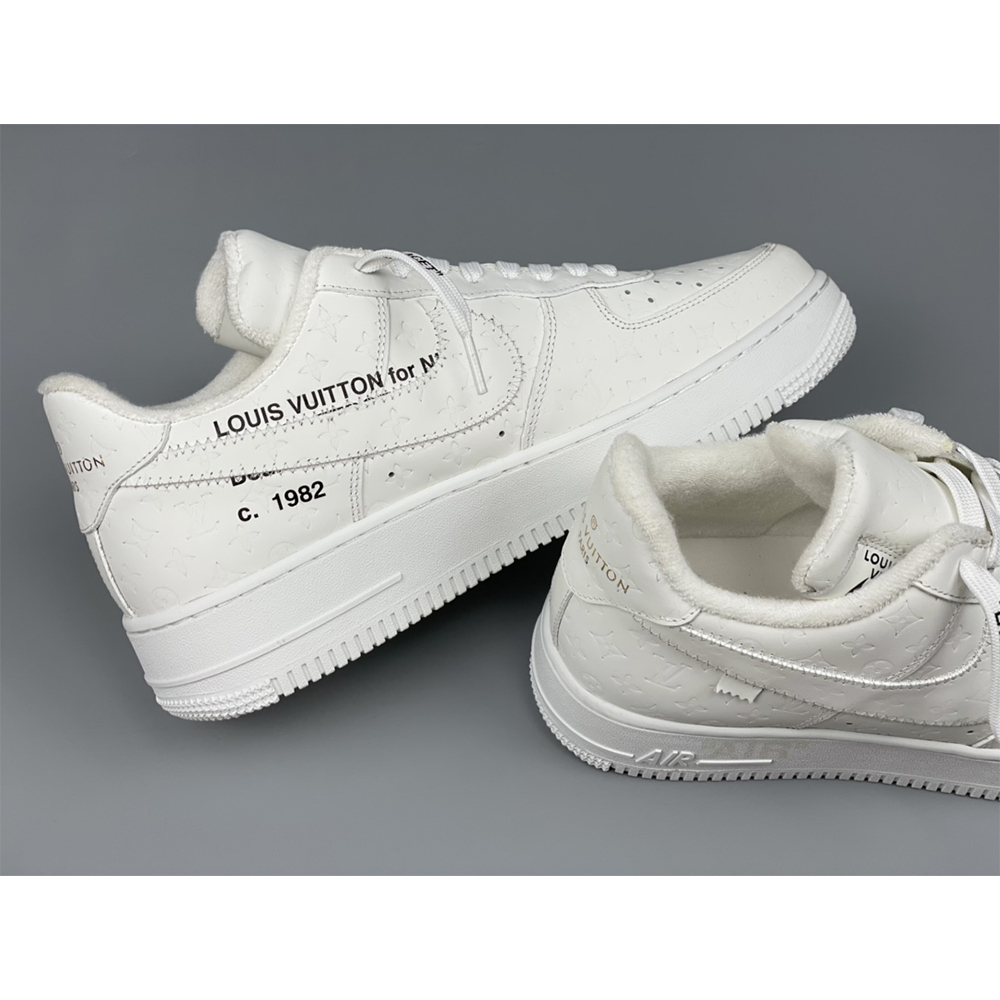 Louis Vuitton  X Nike Air Force 1 Sneaker All White - DesignerGu