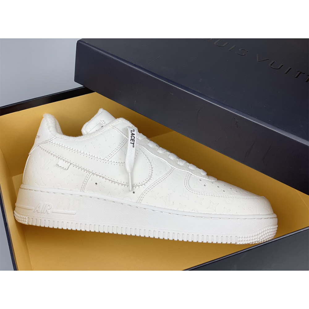 Louis Vuitton  X Nike Air Force 1 Sneaker All White - DesignerGu