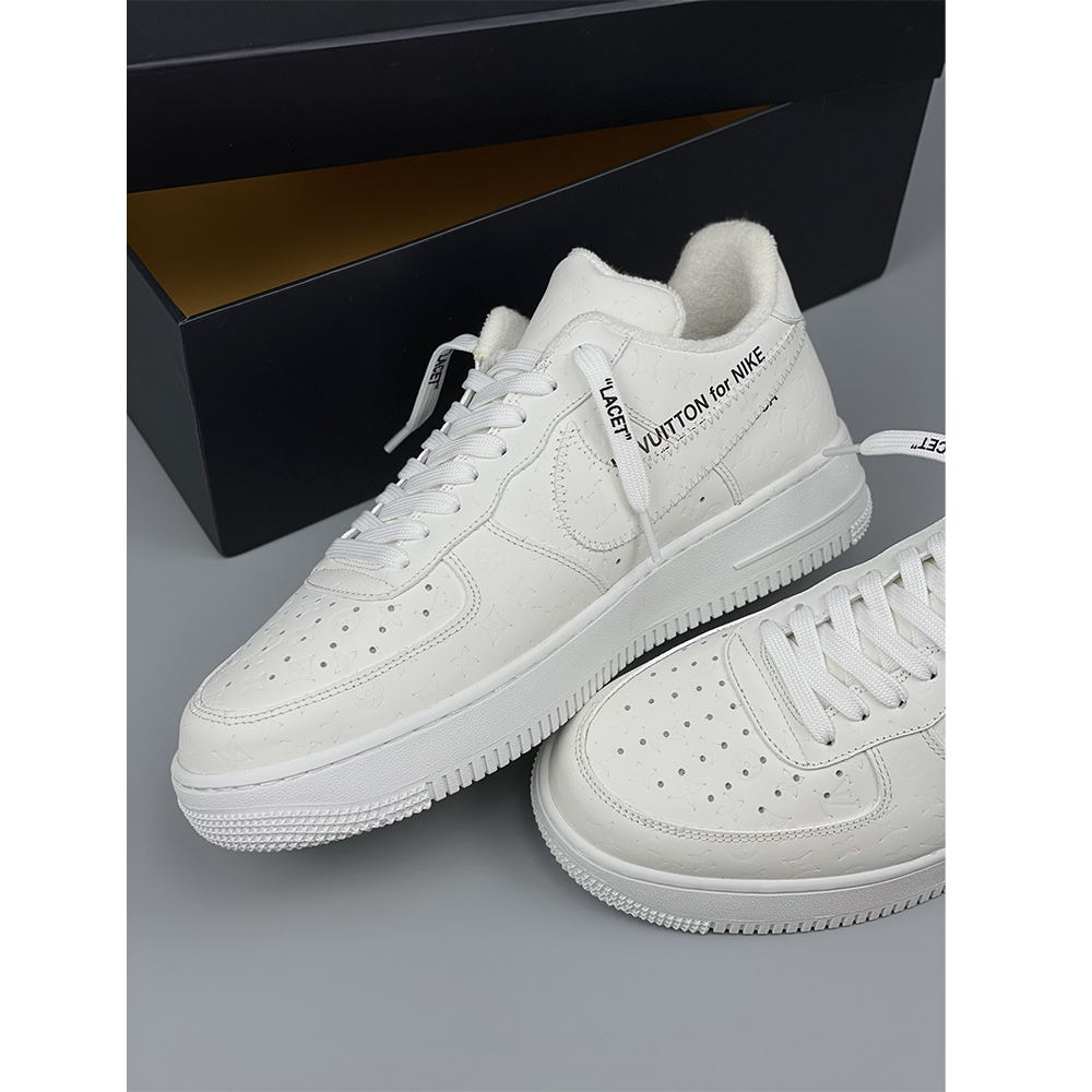 Louis Vuitton  X Nike Air Force 1 Sneaker All White - DesignerGu