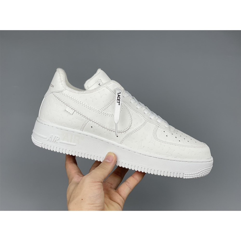 Louis Vuitton  X Nike Air Force 1 Sneaker All White - DesignerGu