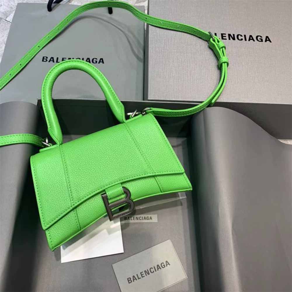 [50% Discount]Balenciaga Hourglass Top Handle Bag In Green - DesignerGu