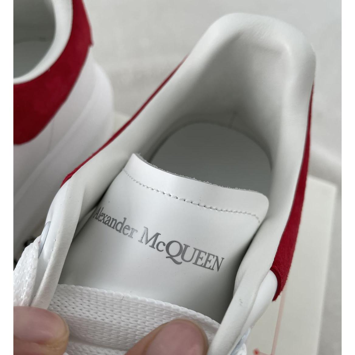 Alexander Mcqueen Leather Exaggerated-Sole Sneakers (Suede Red Back ) - DesignerGu