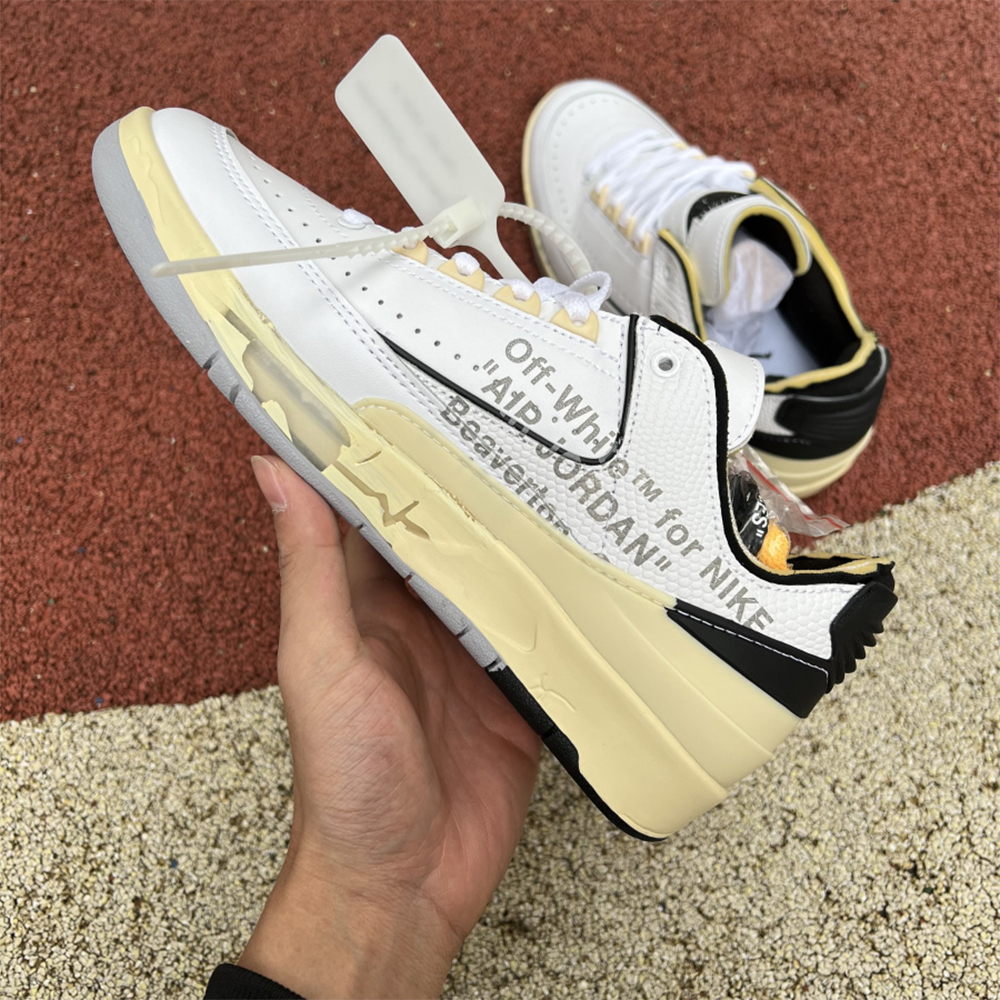 Jordan Offwhite X AJ2 Low “White/Black” Sneakers - DesignerGu