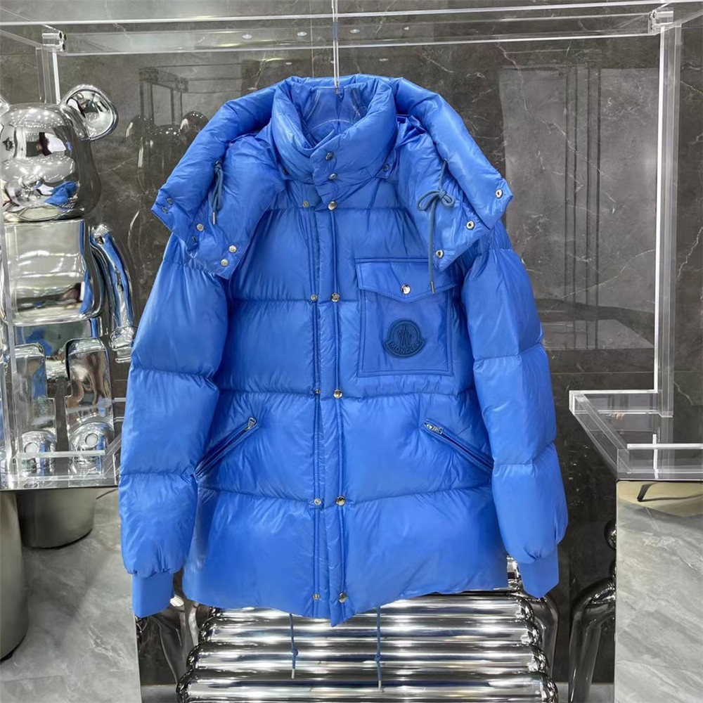 Moncler Lamentin Short Down Jacket In Blue - DesignerGu