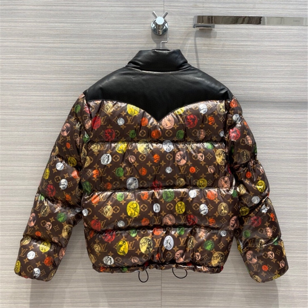 Louis Vuitton Monogram Leather Short Down Jacket  - DesignerGu