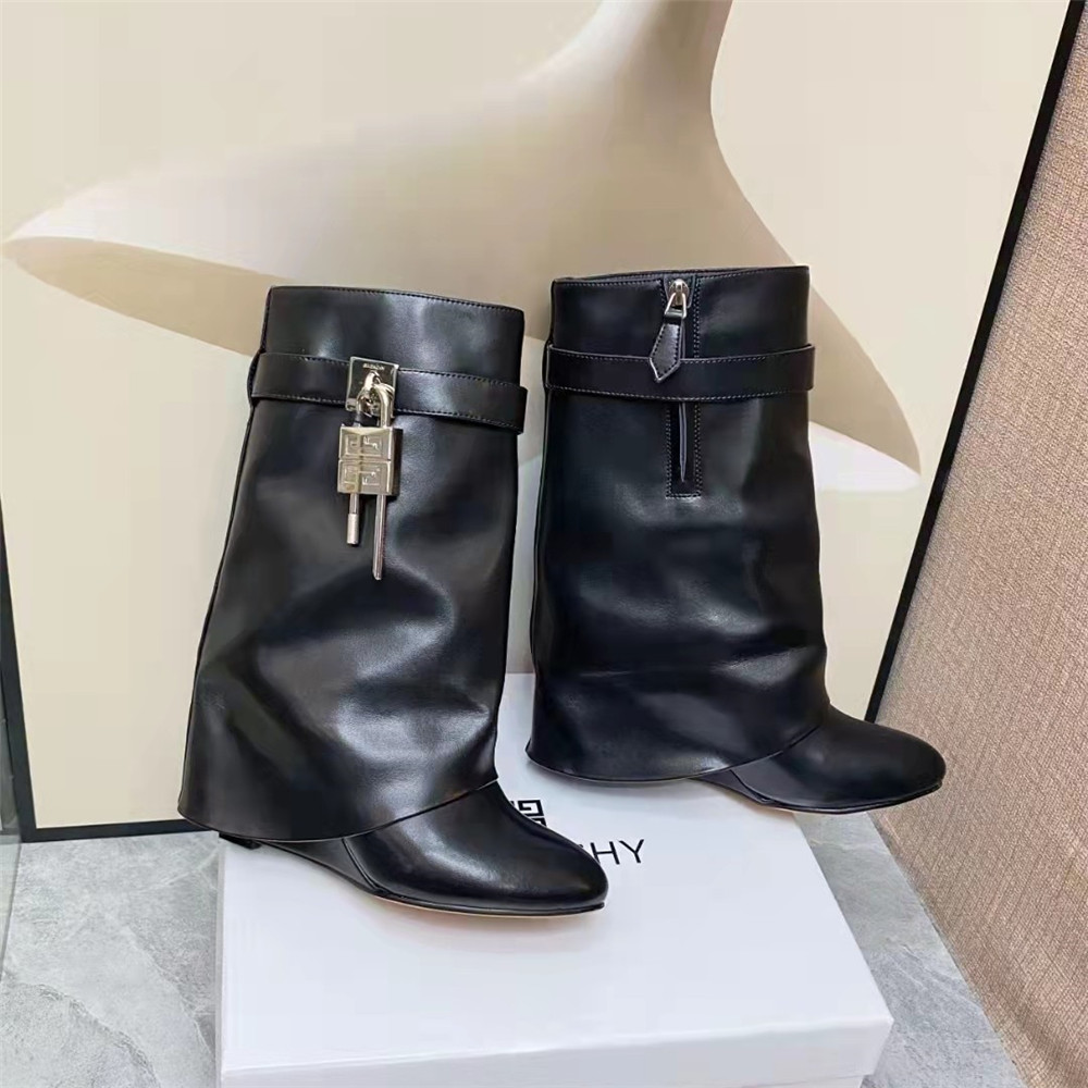 Givenchy Shark Lock Pant Boots In Leather - DesignerGu