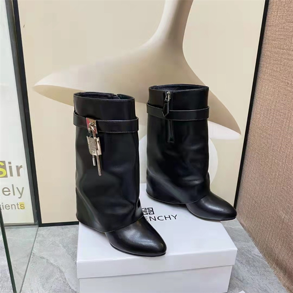 Givenchy Shark Lock Pant Boots In Leather - DesignerGu