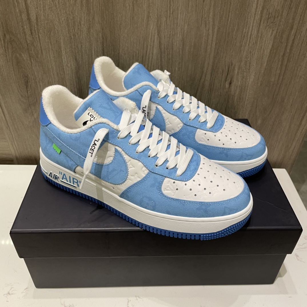 Louis Vuitton X Nike Air Force 1 Sneaker In Blue - DesignerGu