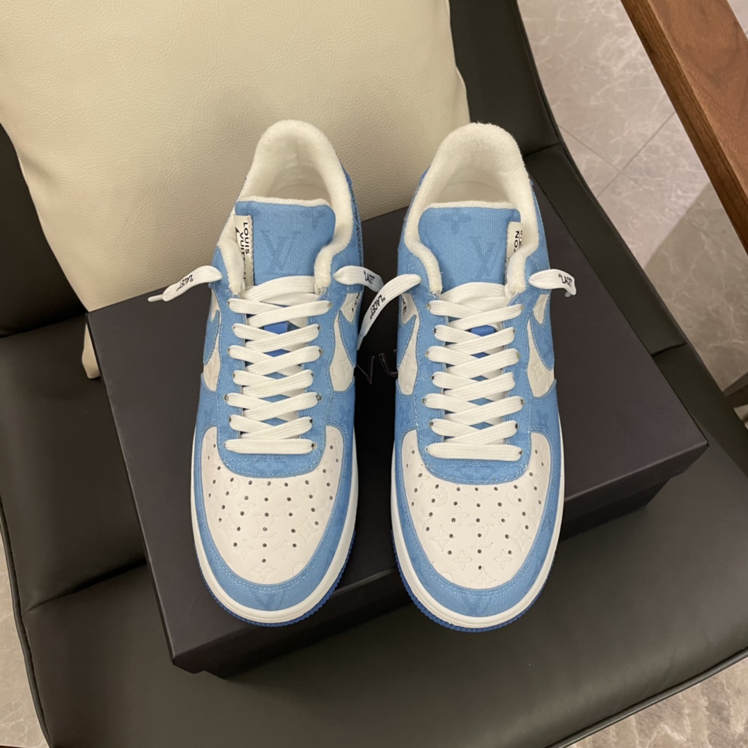 Louis Vuitton X Nike Air Force 1 Sneaker In Blue - DesignerGu