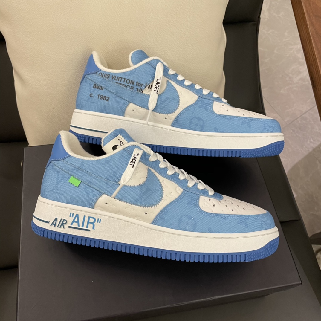 Louis Vuitton X Nike Air Force 1 Sneaker In Blue - DesignerGu