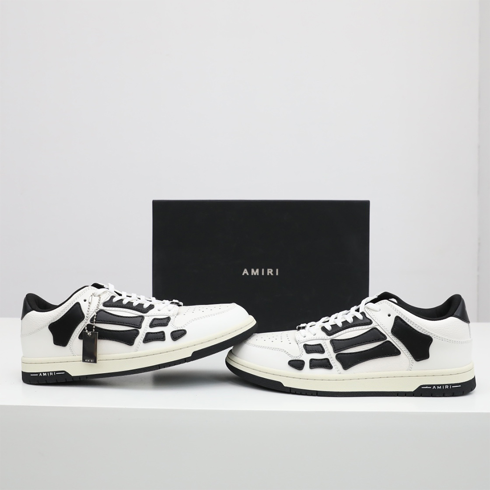 Amiri Skel-Top Low Sneaker White/Black - DesignerGu