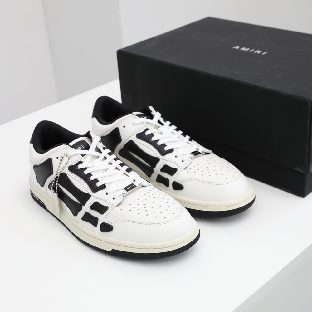 Amiri Skel-Top Low Sneaker White/Black - DesignerGu