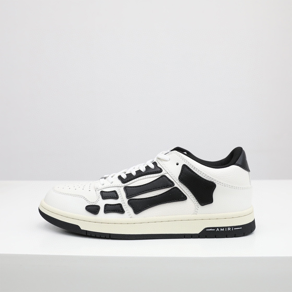 Amiri Skel-Top Low Sneaker White/Black - DesignerGu